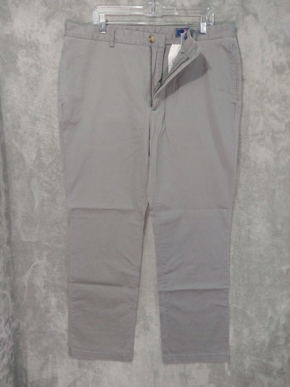 Vineyard Vines Pants Mens 38x32 Gray Club Chino Straight Leg Flat Front Stretch